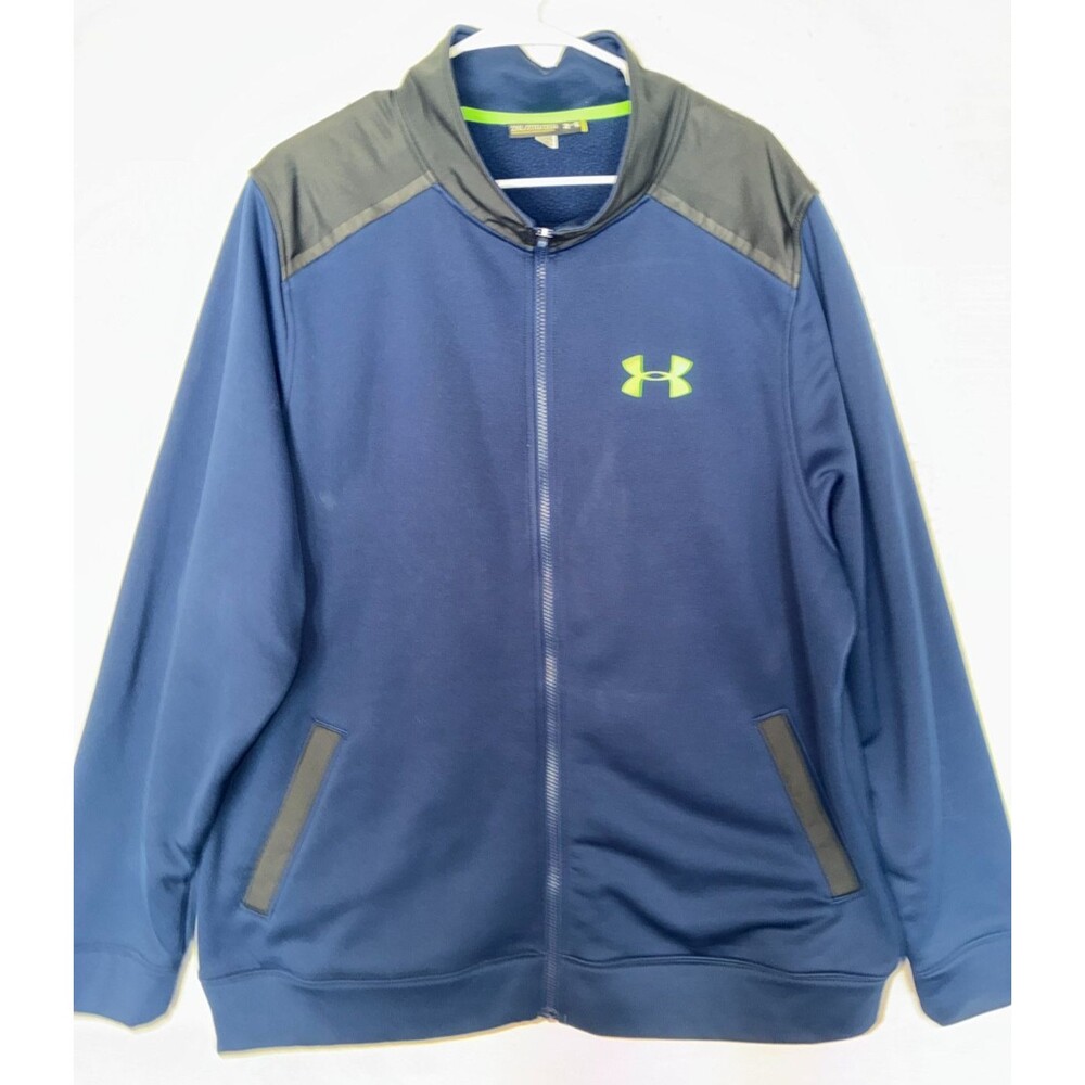 Under Armour Storm Men's Navy Blue Gray Full Zip Softshell Jacket Size 2XL